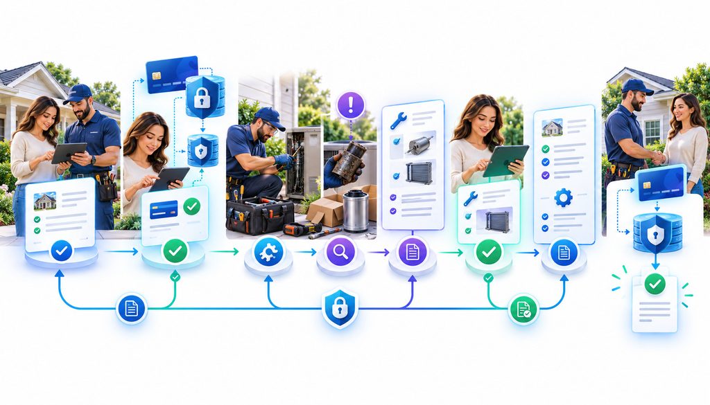 Field service estimate change order and final card charge